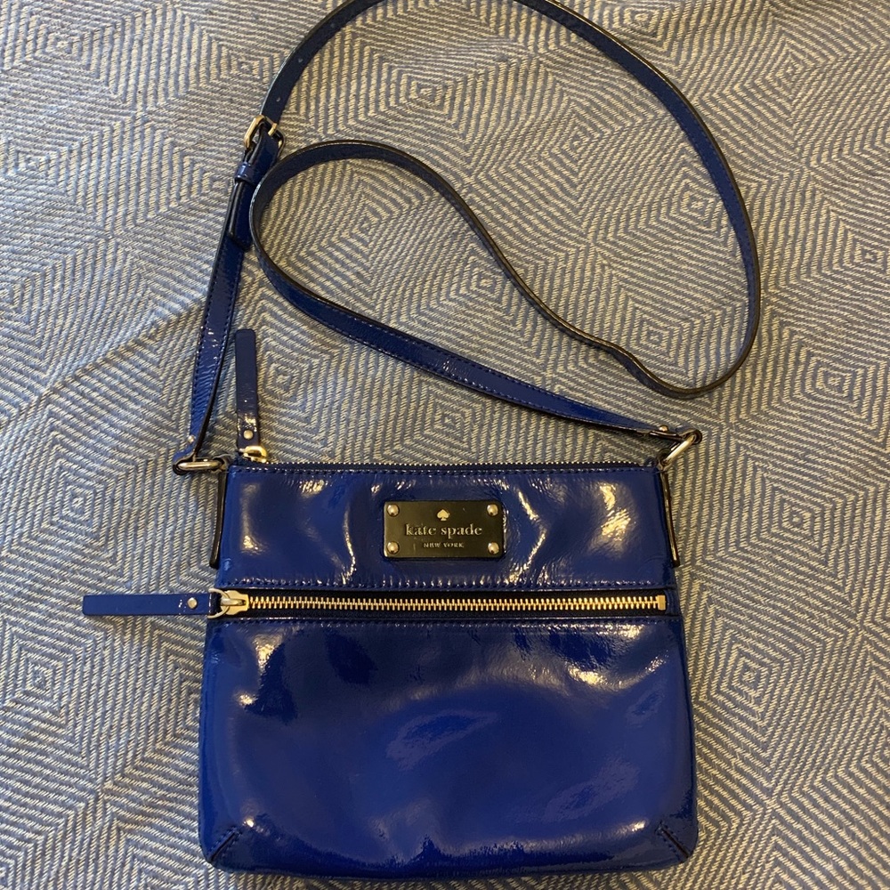 Kate Spade Patent Blue Crossbody Purse